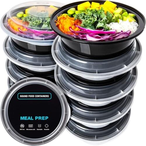 700ml Round Plastic Food Containers Meal Prep Containers Reusable Free Airtight Lids Microwavable Freezer Stackable Salad Bowls