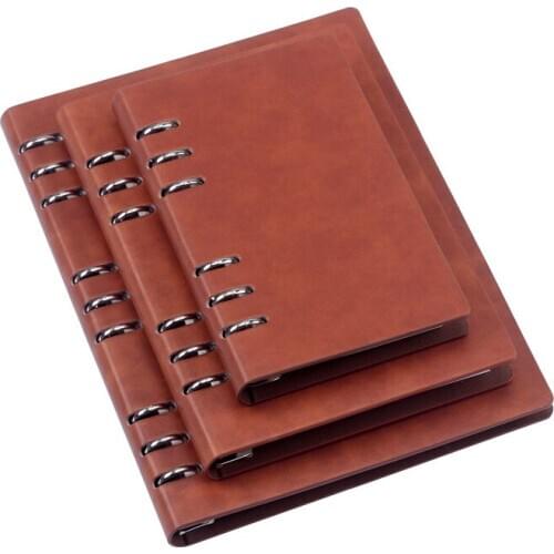 A5/A6/B5 PU Leather 6 Rings Binder Spiral Notebook Office Agenda Business Note Book Journal Diary Planner Notebooks Stationary