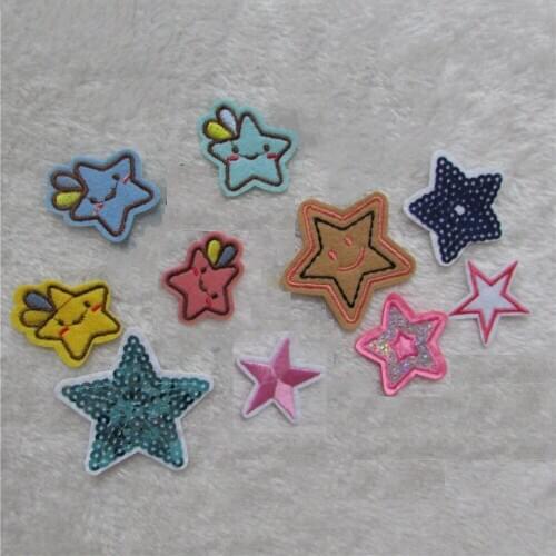 Cartoo five-pointed star For Clothing Iron On Embroidered Appliques DIY Apparel Accessories Patch For Clothing Fabric Badges