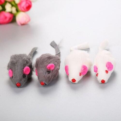 12PCs Black&White Plush Mouse Toys Cat Toys Short Hair Real Fur Mouse Cat Toys Pet Cat Kitty Pet Supplies
