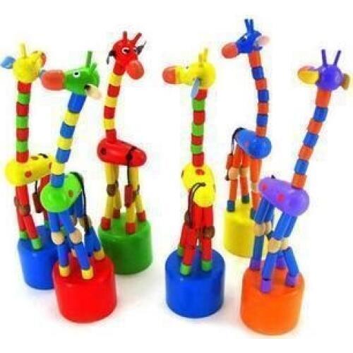 Baby infant toy wooden colorful dancing giraffe action toys