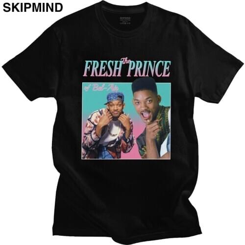 Fashion The Fresh Prince Of Bel Air T Shirt Men 90s Style Will Smith T-shirt Short Sleeve Cotton TV Tshirt Carlton Banks Fan Tee