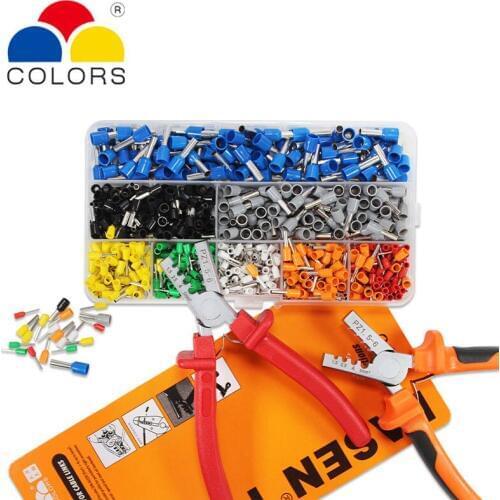 Germany Style mini Crimping Pliers AWG 10-23 Tuber Terminal Connector with Hand Ferrule Crimper Plier Crimp Tool Ferrule Kit Set