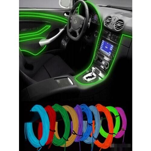 3M Flexible Neon Light Glow EL Wire Rope Tube Flexible Neon Light 8 Colors Car Dance Party Costume+Controller Christmas Holiday