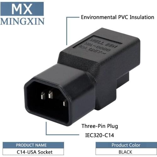 The IEC 320 C14 is suitable for Nema 5-15r ac adapters, and 3Pin IEC male to female us ac adapter PLUG power server conversion