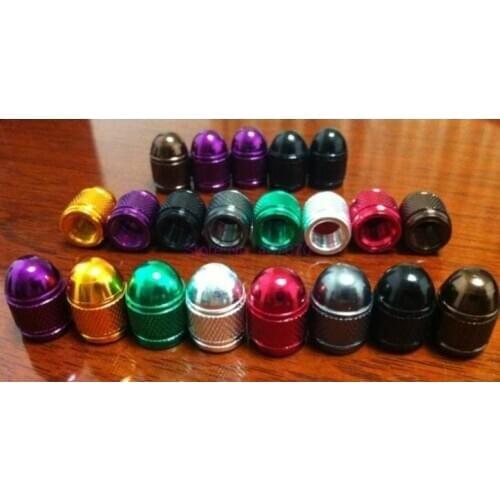 By DHL or Fedex 1000pcs multi colors aluminum bullet style auto car tyre valve caps motorcycle bicycle wheel tire valve cap