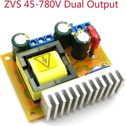 DC-DC High Voltage Boost Module ZVS Capacitor Charging Electromagnetic Gun 45-390V Dual Output Adjustable Voltage Regulator 780V