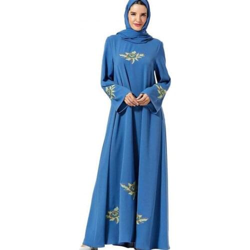Muslim Dignified And Fashion Middle Eastern Oversized Size Embroidered Belt And Large Long Skirt With Headscarf For Women Robe