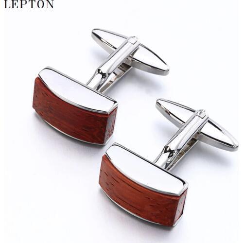 Hot Sale Rosewood Cufflinks For mens wood cuff links brand Jewelry Formal Business wedding Fashion cufflinks french shirt button