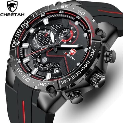Top Brand CHEETAH Men Watch Casual Business Wristwatch Fashion Luxury Silicone Strap Sports Waterproof Clock Relogio Masculino