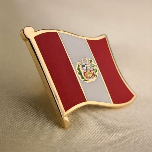 Soft Enamel Peru Flag Lapel Pins
