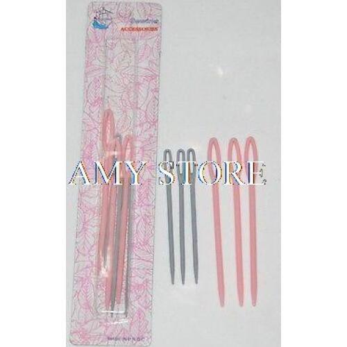 Pack Of 6 Plastic Wool Needles,Childrens Sewing Needles, Large Eye Needle,Blunt, Random Color