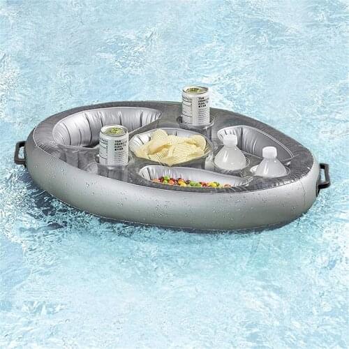 Inflatable Pool Float Summer Beach Pool Party Bucket Cup Holder Beer Drink Float Holder Fruit Tray Swimming Ring Accessories