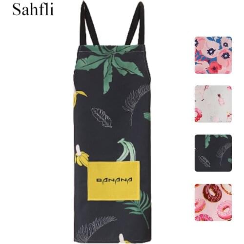 Nordic Style Modern Minimalist Waterproof and Antifouling Printed Childrens Sleeveless Apron with Pocket for Household Tools