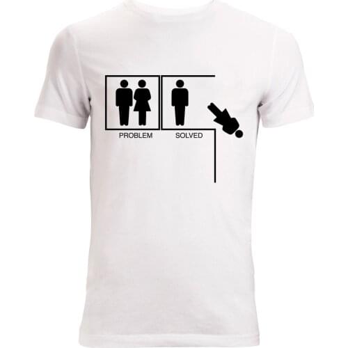2019 New Summer Men Hot Sale Fashion Problem Solved Funny Break-up Slogan Mens (womans Available) T Shirt White Top Tee Shirt