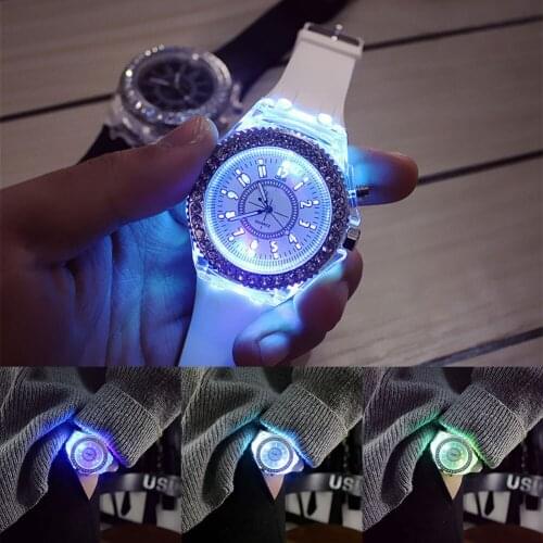 New hot sale Flash Luminous Watch Led light Personality trends students lovers jellies woman mens watches light WristWatch