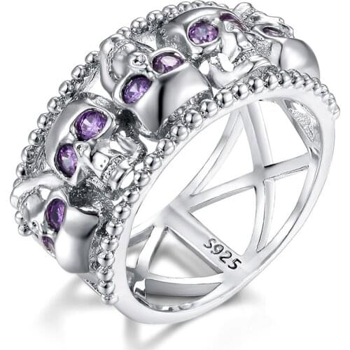 Punk white gold Ghost Skull skeleton Hand CZ Ring women Punk style Motor Biker Men Ring new skull silver color jewelry