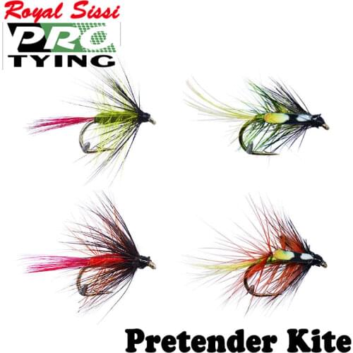 Royal sissi 4 optional colors NEW 6pcs/box 12# pretender wet flies PRO TYING palmer kite wet fly fishing hand tied trout lures