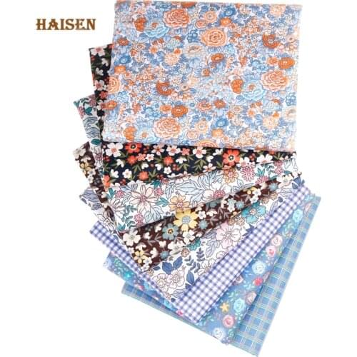 8Pcs/Pack,Retro Floral Printed Twill Cotton Fabric,Patchwork Cloth, Sewing Quilting Fat Quarters Material For Baby&Child 40x50cm