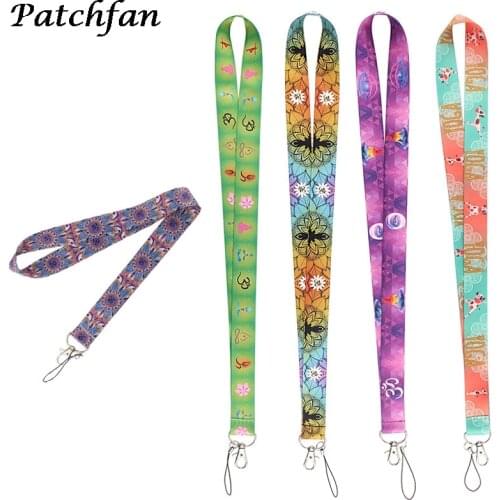 AD055 Patchfan Yoga Pattern Lanyard ID Card Key Phone USB Badge Holders Phone Neck Straps webbing Gift