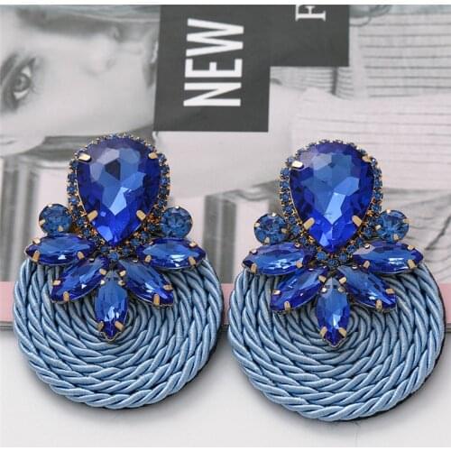 JUJIA Boho Crystal Handmade Earring For Women Bijoux Rhinestone Dangle Earring Brincos Bridal Statement Jewelry