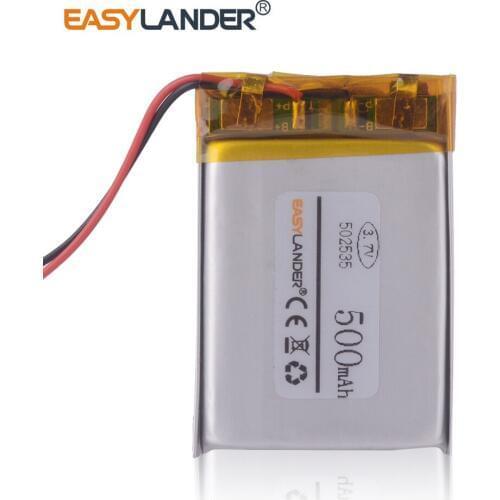 10pcs/Lot 3.7V 500mAh 502535 Rechargeable li Polymer Li-ion Battery For bluetooth headset mouse Bracelet Wrist Watch 052535