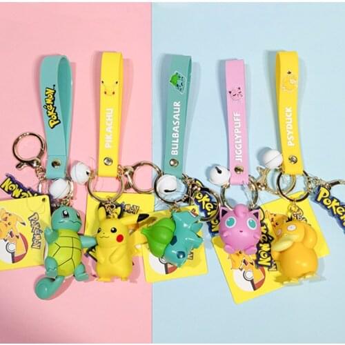 10/Lot 6 Styles Pika Psy Jig Cha Squ Bul 4-6CM Action Figures Toy Keychain