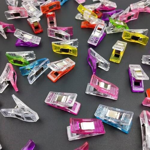 10pcs Multicolor Plastic Sewing Clips Fabric Clamps Patchwork Craft Clips Quilting Clothing Clip Holder DIY Sew Accessories