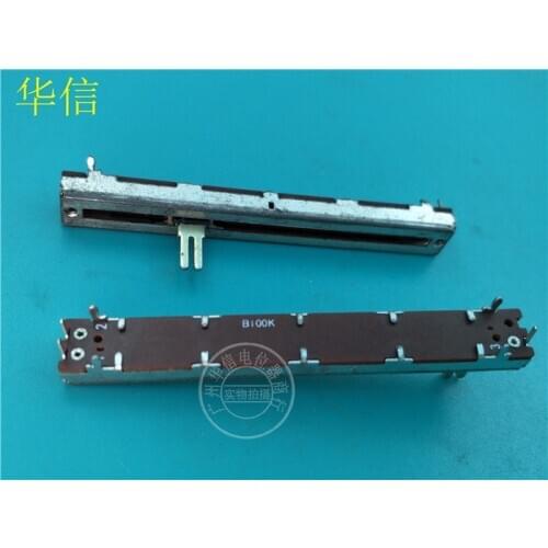 10pcs mixer straight sliding potentiometer SL-6021N 75MM B100K / single fader handle length 10MMA