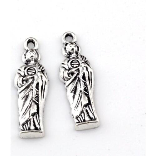 150Pcs/lot Virgin Mary religion Charm Pendants alloy Jewelry DIY Fit Bracelets Necklace Earrings 7.5x24.5mm A-413