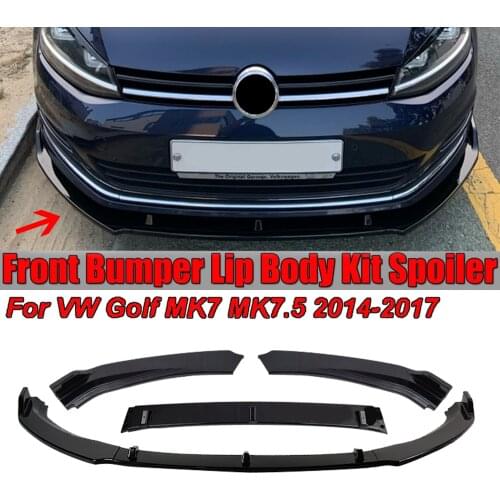3pc Car Front Bumper Splitter Lip Spoiler Diffuser Guard Cover Trim For Volkswagen For VW For Golf MK7 MK7.5 2014 2015 2016 2017