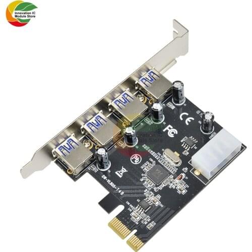 4 Port USB 3.0 PCI-E Expansion Card 4 x USB 3.0 Port Hub Adapter PCI Express 5Gbps High Speed Adapter Controller Card