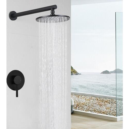 8 inch 10 inch brass shower head with 400mm brass shower arm with wall mounted shower faucet valve bathroom shower set cold hot