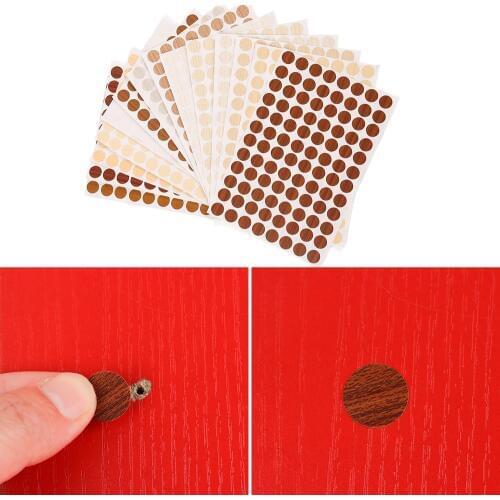 New 96Pcs/sheet 15mm Self Adhesive Decorative Films Furniture Screw Cover Caps Stickers Wood Craft Desk Cabinet Hole Ornament