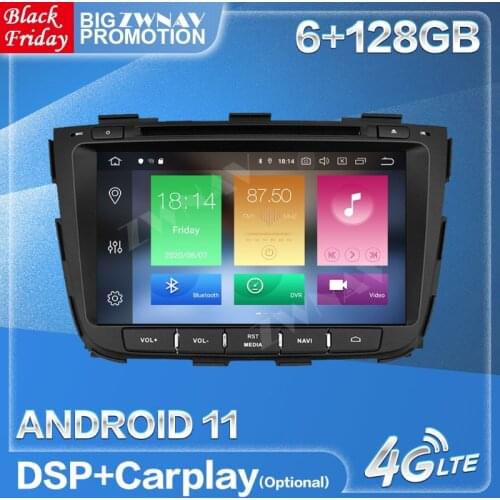 Carplay 6+128G Android 11 Screen Radio Receiver For KIA SORENTO 2013 2014 Car GPS Multimedia Audio Stereo Video Player Head Unit