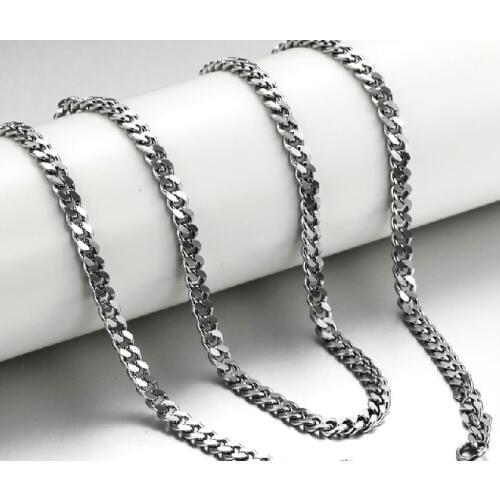 GNAYY WHOLESALE In bulk 10pcs Lot Mens Womens Stainless Steel Curb Chain Necklace 3.8mm/ 4.5mm Wide 18''-32