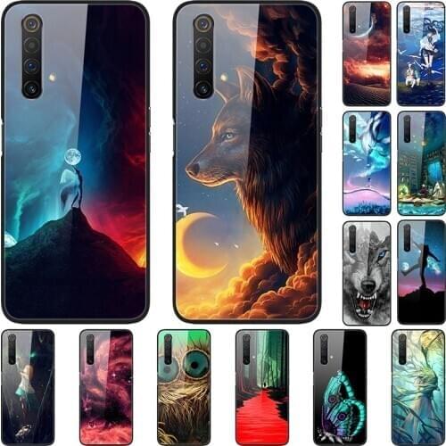Case For Realme X50 Back Phone Cover Black Silicone Bumper With Tempered Glass Series 3