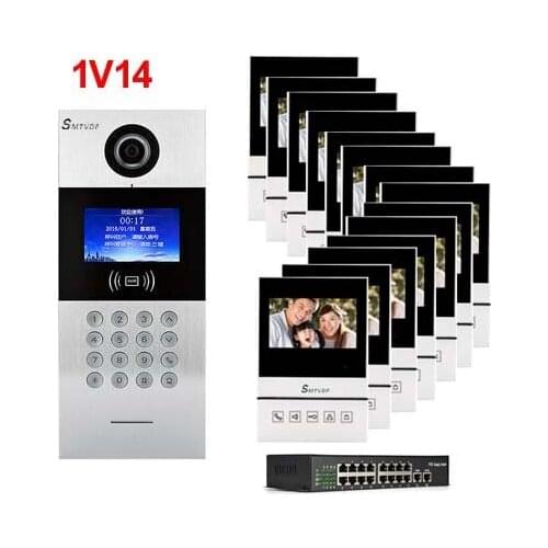 XinSiLu New TCP/IP HD digital video intercom doorbell 4.3" screen, residential intelligent electronic access control system 1V14