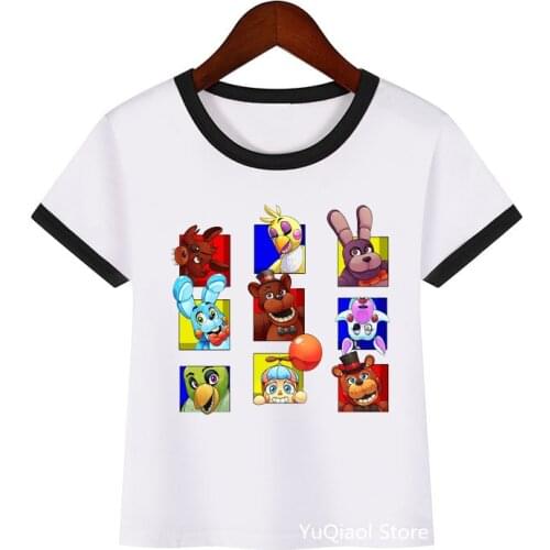 Kid funny Five Night At Fnaf T -Shirt Children Cartoon Printed Tee Shirts t shirt for boys/ girls graphic summer clothes