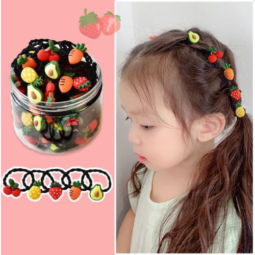 Kids Rubber Bands Cute Cartoon Elastic Hair Bands Girls Tie Hair Rubber Band Small Elasticity Baby Hair Ring Princess Headdress