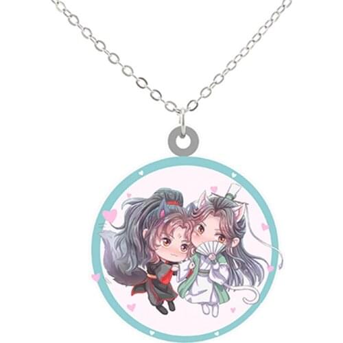 Classic Handsome Men Q Version Figure Acrylic Long Necklace Ladies 2021 New Jewelery For Sweet Friendship Anniversary