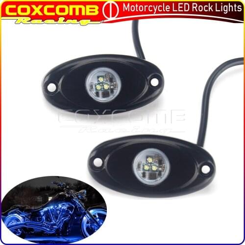 1Pair Motorcycle Daytime Running Lights 12V/24V Oval Single Color LED Rock Light For Harley Dyna Softail Touring FXDWG FXWG