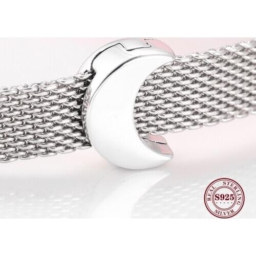 High Quality 925 Sterling Silver Goodnight Charm Clip Moon Bead Fit Original Reflection Charm Bracelet Women Jewelry Gift