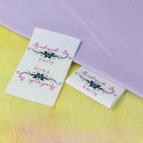 Custom Sewing label, Fold, Custom Clothing Labels - Fabric Name Tags, Logo or Text, Cotton Ribbon, Custom Design (FR121)