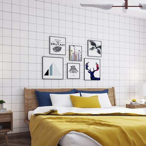 Europe Modern Simple Black White Grid Wall Paper Elegant Living Room Decor Wallpaper Roll Bedroom Decoration Papier Peint Qz061