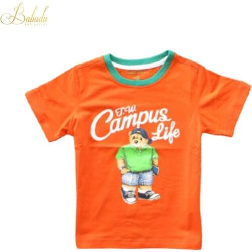 BBD Toddler T-Shirt Summer Boys Girl Cute Cotton O-Neck Short Cartoon Sweater Candy Color Camiseta Delicate Kids Clothes