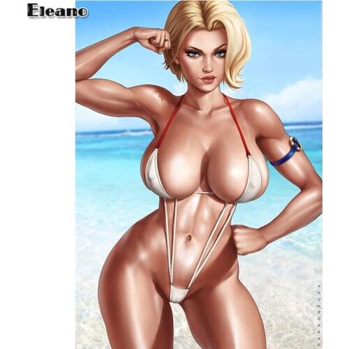 Canvas print anmie Sandy beach sexy girl art posters 40x60 50x70 60x90 Modern wall art bedroom home decorative painting