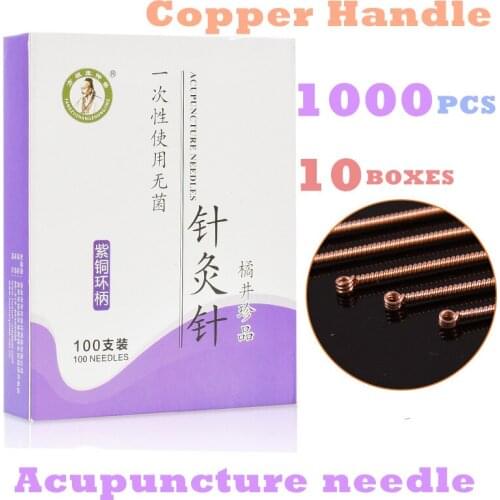 Copper Handle Acupuncture Needle 100 Disposable Sterile Beauty Face Ear Massage Needles 0.18//0.20/0.220.25/0.30/0.35/0.40mm