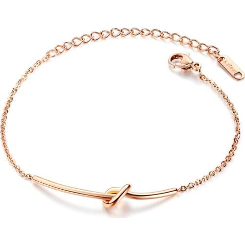 Titanium Stainless Steel Knotted Charm Bracelets For Women Bohemia Beach Chain & Link Bracelet Jewelry B17087