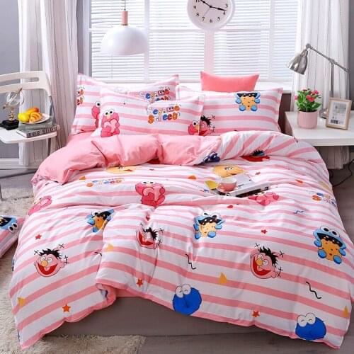 Bedding Set Kids Cartoon Duvet Cover And Sheet Girls Pink Quilt Cover King Queen Twin Soft Soft Polyester Comforter Set